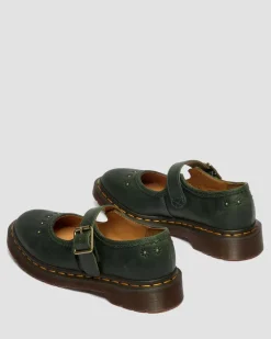 Babies Flower en cuir Crazy Horse in Vert Doc's