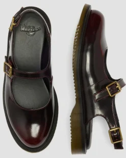 Babies Madaline en cuir Rub Off à bride arrière in Rouge Cherry Red