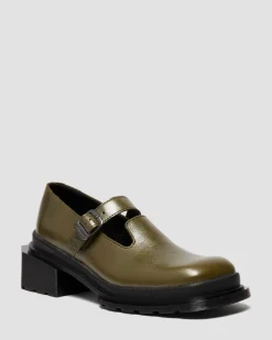 Babies Maybole en cuir à bout carré in Olive Vert