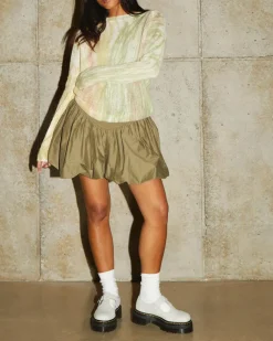 Babies plateformes Bethan en cuir Tumbled Nubuck in Smoked Mint