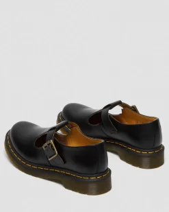 Babies Polley en cuir Smooth in Noir