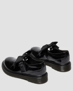BABIES POLLEY II EN CUIR PATENT LAMPER À NŒUDS JUNIOR in Noir