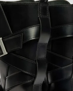Biker boots Anistone en cuir à brides in Noir
