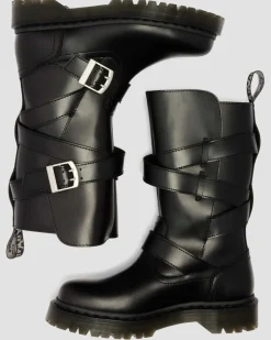 Biker boots Anistone en cuir à brides in Noir