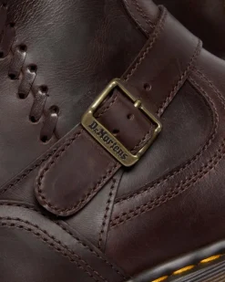 BIKER BOOTS ANISTONE HAUTES EN CUIR CRAZY HORSE in Marron Foncé
