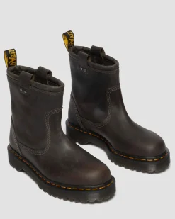Biker boots Anistone Lo en cuir in Gris Charbon