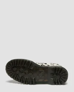 Boots 1460 Bex en cuir Hair On dalmatien in Crème & Noir