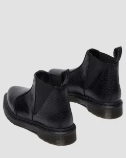 Boots Bianca II Lo fuselées en cuir gaufré croco in Noir