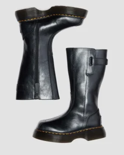 BOOTS BUZZ HI EN CUIR ECLIPSE in Noir