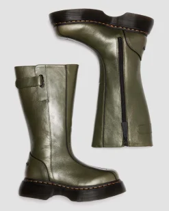 BOOTS BUZZ HI EN CUIR ECLIPSE in Olive Vert