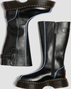 Boots Buzz Hi en cuir Gloss in Noir
