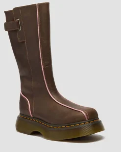 Boots Buzz Hi en cuir Wyoming in Marron Foncé