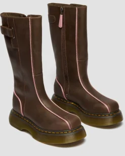 Boots Buzz Hi en cuir Wyoming in Marron Foncé