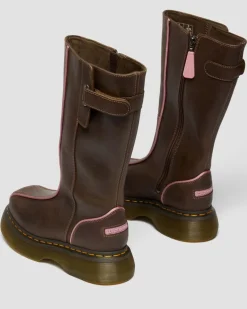 Boots Buzz Hi en cuir Wyoming in Marron Foncé