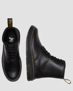 Boots Crewson en cuir à lacets in Black