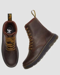 Boots Crewson en cuir à lacets in Marron Foncé