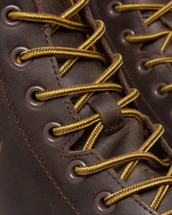 Boots Crewson en cuir à lacets in Marron Foncé