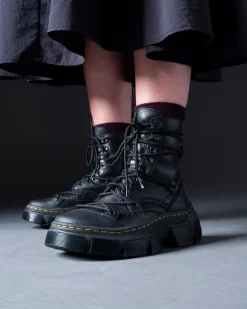 Boots DMXL en cuir à 8 œillets in Noir