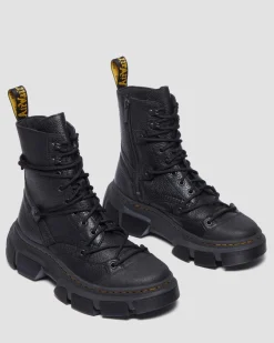 Boots DMXL en cuir à 8 œillets in Noir