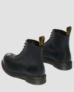 Boots 1460 en cuir à bout en métal in Noir