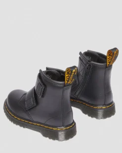 Boots 1460 en cuir à brides velcro pour tout-petit in Noir