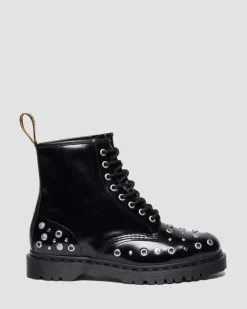BOOTS 1460 EN CUIR BUTTERO À CLOUS in Noir