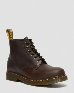 Boots 101 en cuir Crazy Horse in Marron Foncé