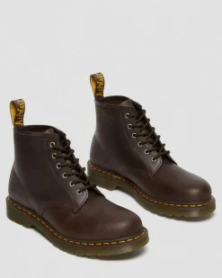 Boots 101 en cuir Crazy Horse in Marron Foncé