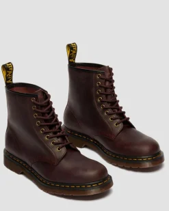 Boots 1460 en cuir Crazy Horse in Rouge Cherry Red