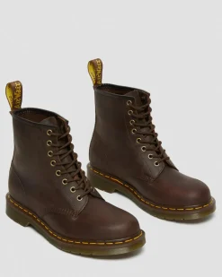 Boots 1460 en cuir Crazy Horse à lacets in Marron