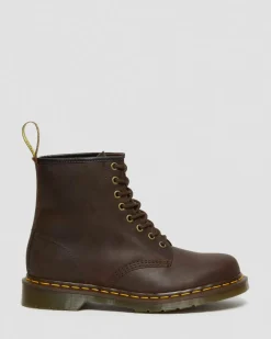 Boots 1460 en cuir Crazy Horse à lacets in Marron