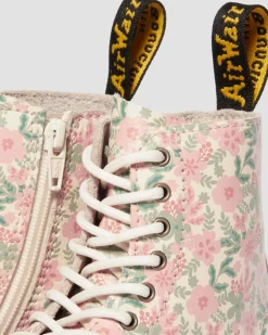 Boots 1460 en cuir à fleurs pour tout-petit in Crème Nuage