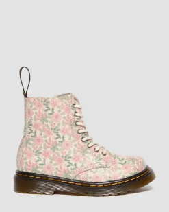 Boots 1460 en cuir à fleurs pour tout-petit in Crème Nuage