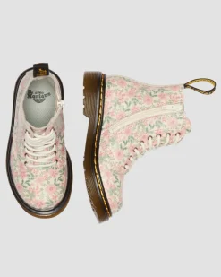 Boots 1460 en cuir à fleurs pour tout-petit in Crème Nuage