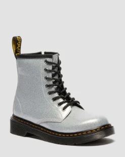 BOOTS 1460 EN CUIR GLITTER PATENT JUNIOR in Argenté