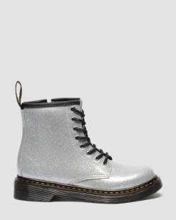 BOOTS 1460 EN CUIR GLITTER PATENT JUNIOR in Argenté