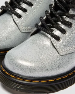 BOOTS 1460 EN CUIR GLITTER PATENT JUNIOR in Argenté