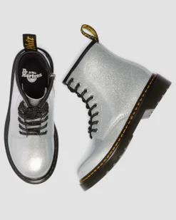 BOOTS 1460 EN CUIR GLITTER PATENT JUNIOR in Argenté