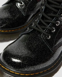 BOOTS 1460 EN CUIR GLITTER PATENT JUNIOR in Noir & Argenté