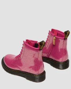 BOOTS 1460 EN CUIR GLITTER PATENT JUNIOR in Rose, Argenté & Doré