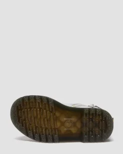 BOOTS 1460 EN CUIR GLITTER PATENT POUR TOUT-PETIT in Argenté