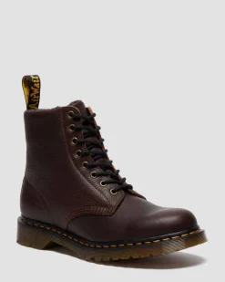 Boots 1460 en cuir Grizzly à doublure en polaire in Marron Foncé