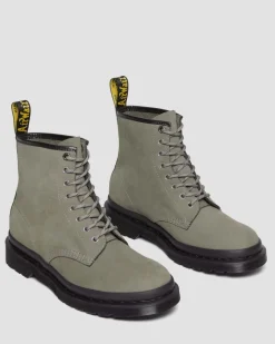 Boots 1460 en cuir Milled Nubuck à lacets in Nickel Grey