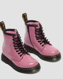 Boots 1460 en cuir Patent Lamper pour tout-petit in Rose Doc's
