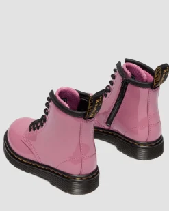Boots 1460 en cuir Patent Lamper pour tout-petit in Rose Doc's