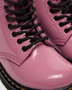 Boots 1460 en cuir Patent Lamper pour tout-petit in Rose Doc's