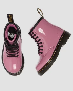 Boots 1460 en cuir Patent Lamper pour tout-petit in Rose Doc's