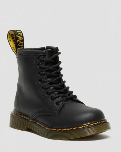Boots 1460 en cuir Softy T à lacets pour tout-petit in Noir