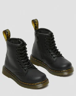 Boots 1460 en cuir Softy T à lacets pour tout-petit in Noir