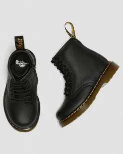 Boots 1460 en cuir Softy T à lacets pour tout-petit in Noir